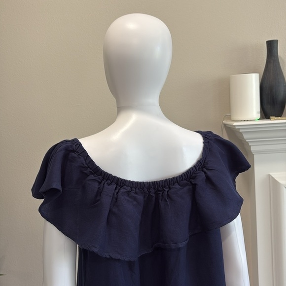 Tommy Bahama Navy Off-Shoulder Mini Dress - Picture 9 of 15